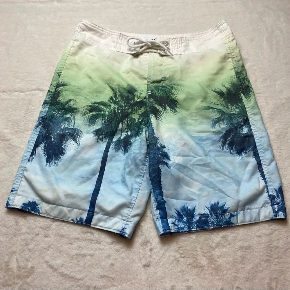 Hollister Palm Tree Design Swim Trucks Size Small
